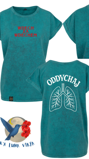 T-shirt z motywującym tekstem Wdech za Wdechem